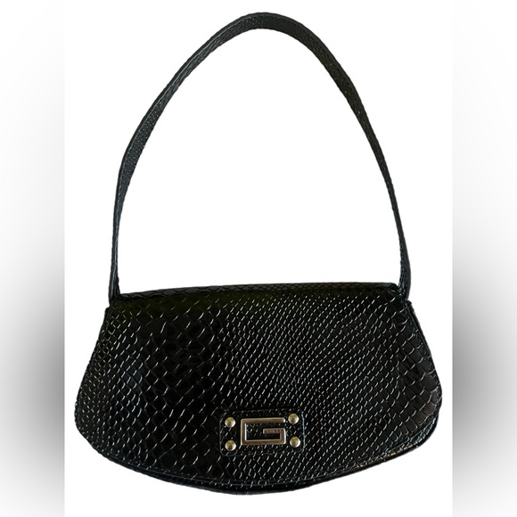 Guess Retro Black Snakeskin Shoulder Bag - Picture 5 of 5